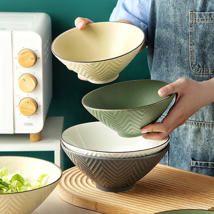 Asphalt Grey Ramen Bowl 800 ml - Soup bowl, ceramic bowl, ramen bowl, serving bowls, salad bowls | Bowls for dining table & home decor