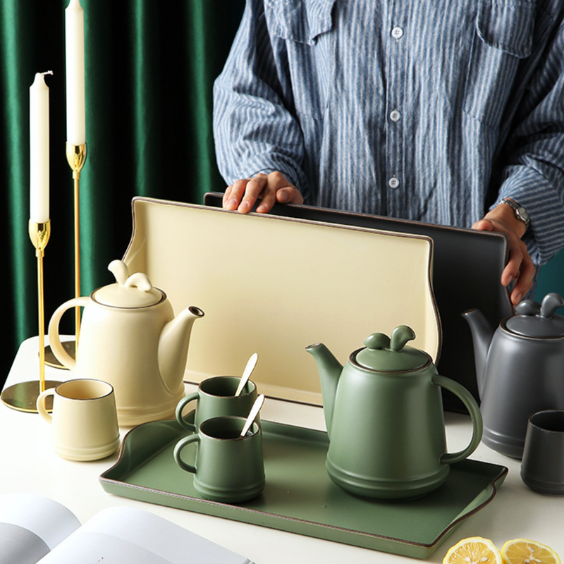 Crème De La Crème Ceramic Teaware Set Of 6 - Tea set, teacup set, cup set with kettle | Tea set for Dining table & Home decor