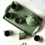 Fern Green Ceramic Teaware Set Of 6 - Tea cup set, tea set, teapot set | Tea set for Dining Table & Home Decor
