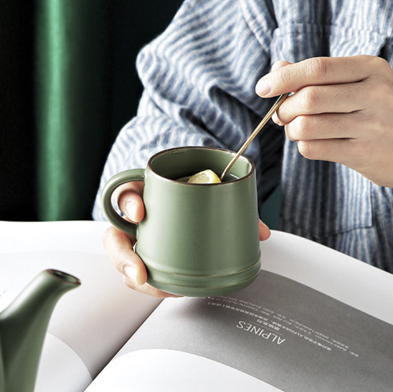 Fern Green Ceramic Teaware Set Of 6 - Tea cup set, tea set, teapot set | Tea set for Dining Table & Home Decor