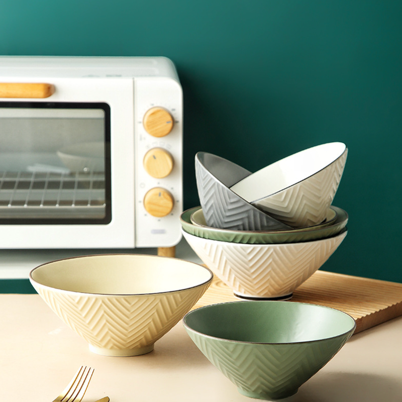 Fern Green Ramen Bowl 800 ml - Soup bowl, ceramic bowl, ramen bowl, serving bowls, salad bowls, noodle bowl | Bowls for dining table & home decor