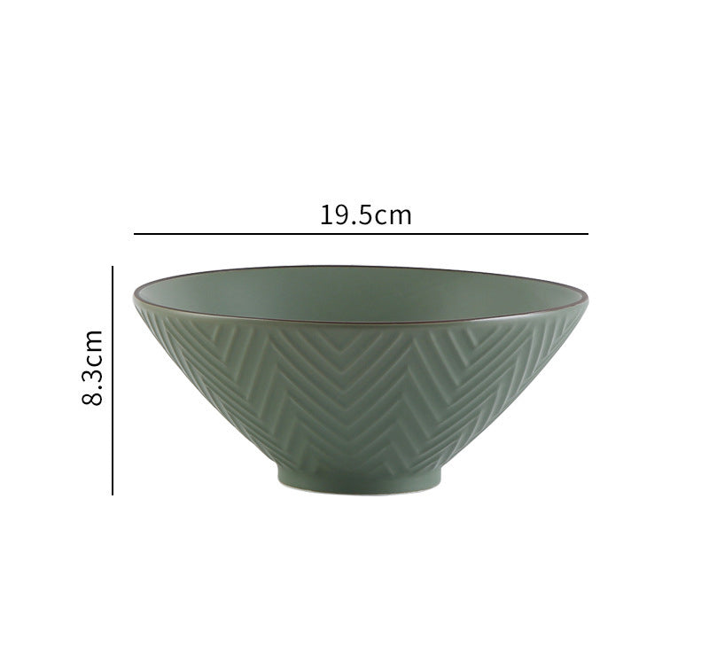 Fern Green Ramen Bowl 800 ml - Soup bowl, ceramic bowl, ramen bowl, serving bowls, salad bowls, noodle bowl | Bowls for dining table & home decor