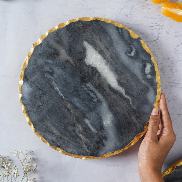 Marble Platter Medium - Ceramic platter, serving platter, fruit platter | Plates for dining table & home decor