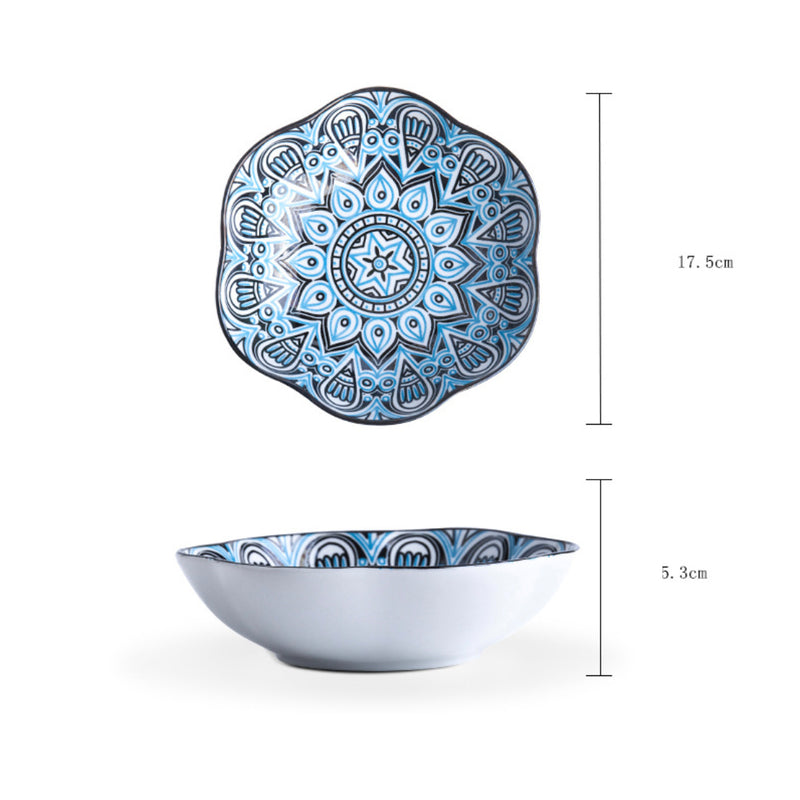 Mandala Serving Bowl Set of 2 - Bowl, ceramic bowl, serving bowls, noodle bowl, salad bowls, bowl for snacks, large serving bowl | Bowls for dining table & home decor