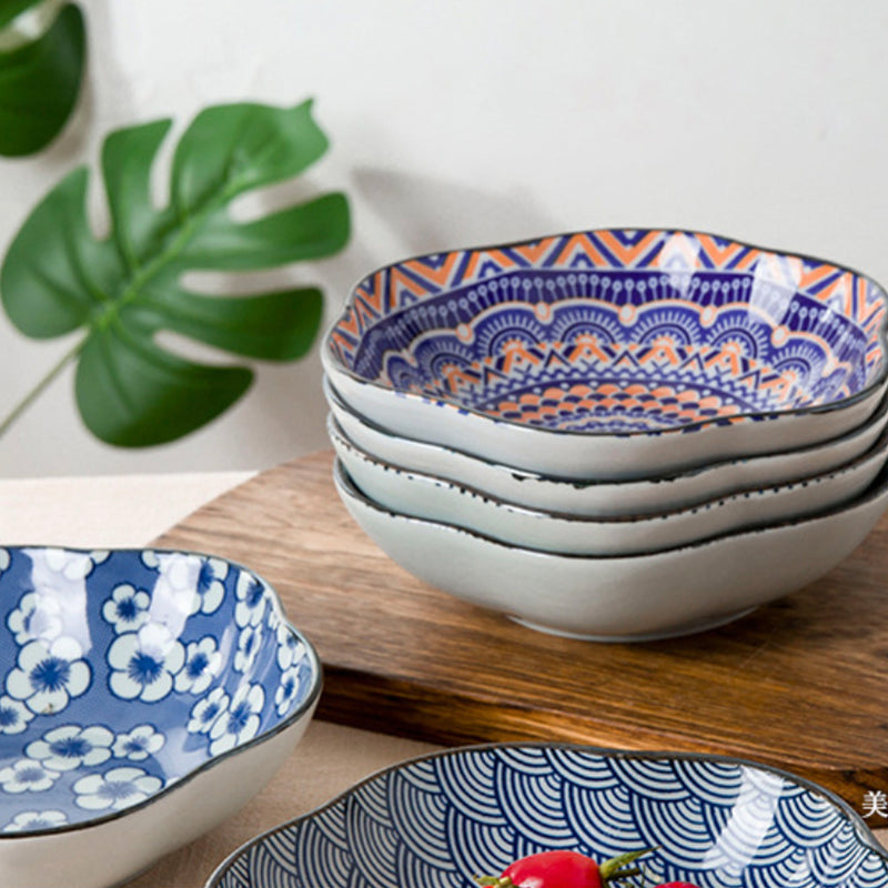 Mandala Serving Bowl Set of 2 - Bowl, ceramic bowl, serving bowls, noodle bowl, salad bowls, bowl for snacks, large serving bowl | Bowls for dining table & home decor