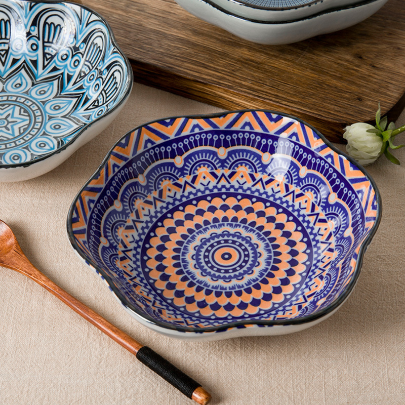 Mandala Serving Bowl Set of 2 - Bowl, ceramic bowl, serving bowls, noodle bowl, salad bowls, bowl for snacks, large serving bowl | Bowls for dining table & home decor