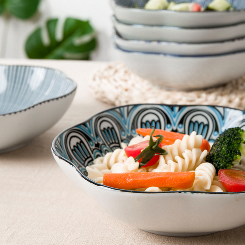 Mandala Serving Bowl Set of 2 - Bowl, ceramic bowl, serving bowls, noodle bowl, salad bowls, bowl for snacks, large serving bowl | Bowls for dining table & home decor
