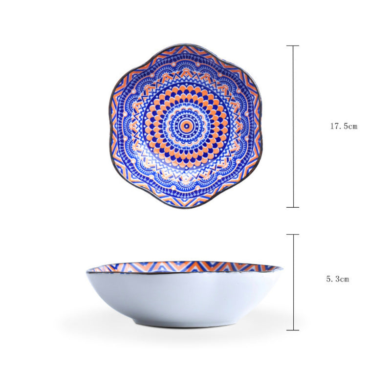 Mandala Serving Bowl Set of 2 - Bowl, ceramic bowl, serving bowls, noodle bowl, salad bowls, bowl for snacks, large serving bowl | Bowls for dining table & home decor
