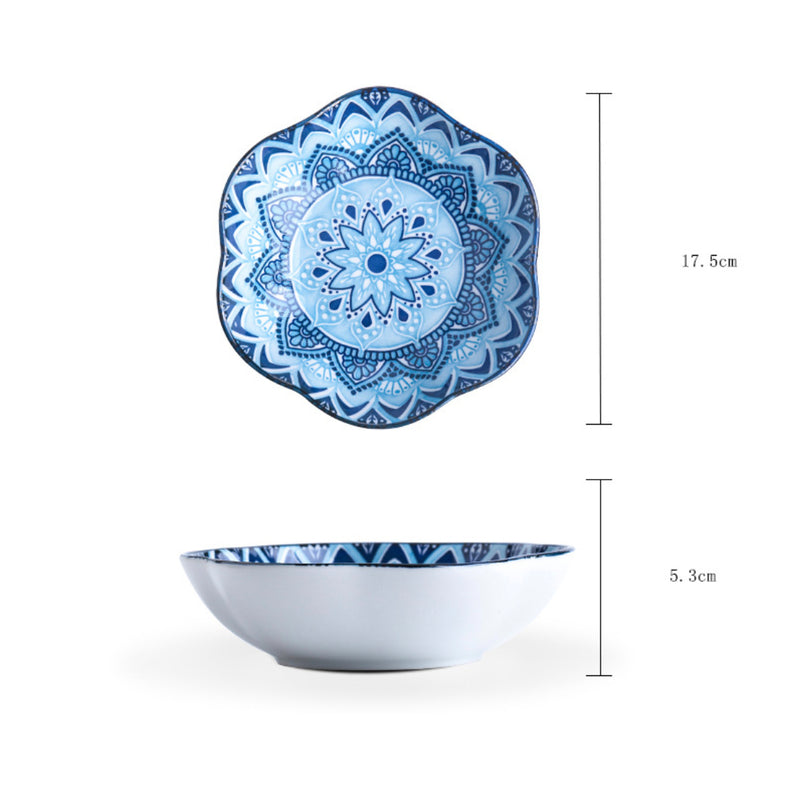 Mandala Serving Bowl Set of 2 - Bowl, ceramic bowl, serving bowls, noodle bowl, salad bowls, bowl for snacks, large serving bowl | Bowls for dining table & home decor
