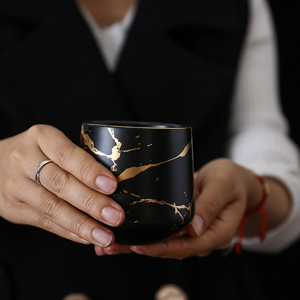 Marble Black Gold Tea Set - Tea cup set, tea set, teapot set | Tea set for Dining Table & Home Decor