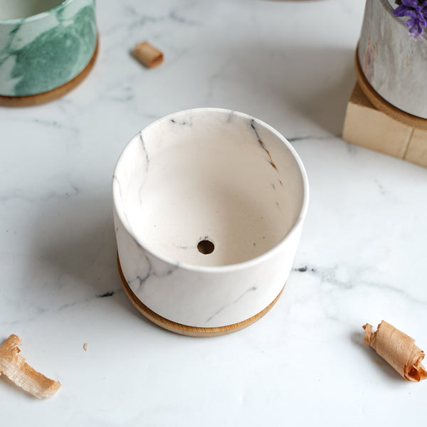 Marble Plant Pot