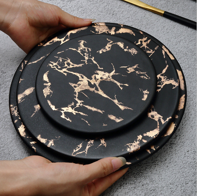 Marble Round Serving Plate - Serving plate, snack plate, dessert plate | Plates for dining & home decor