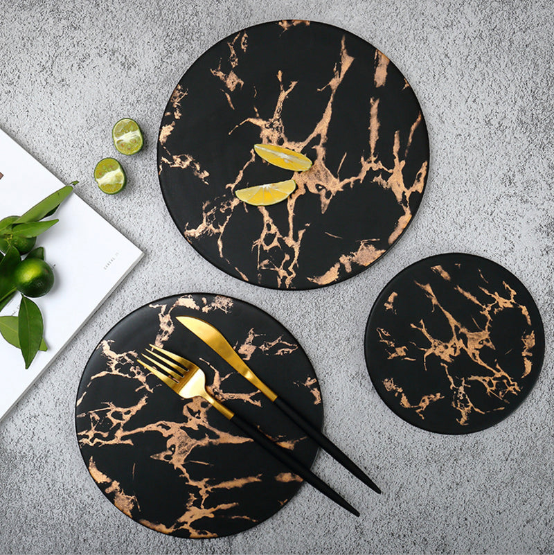 Marble Round Serving Plate - Serving plate, snack plate, dessert plate | Plates for dining & home decor