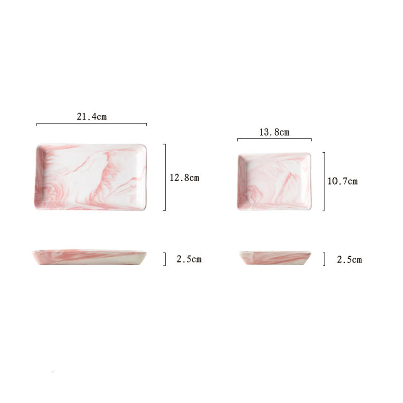 Marble Serving Platter Pink Small 5 inch - Serving platter for snacks, rectangular platter, appetizer platter, small platter, pink platter
