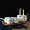 Marble White Gold Tea Set - Tea cup set, tea set, teapot set | Tea set for Dining Table & Home Decor