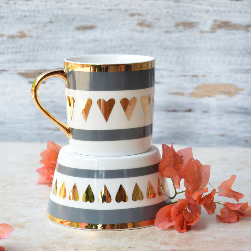 MERRY Heart Snack Bowl 400 ml - Bowl,ceramic bowl, snack bowls, curry bowl, popcorn bowls | Bowls for dining table & home decor