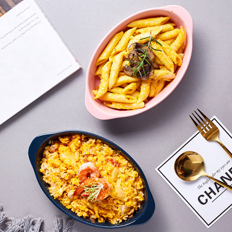 Oval Microwave Baking Pan Pink 8.5 Inch - Baking Dish