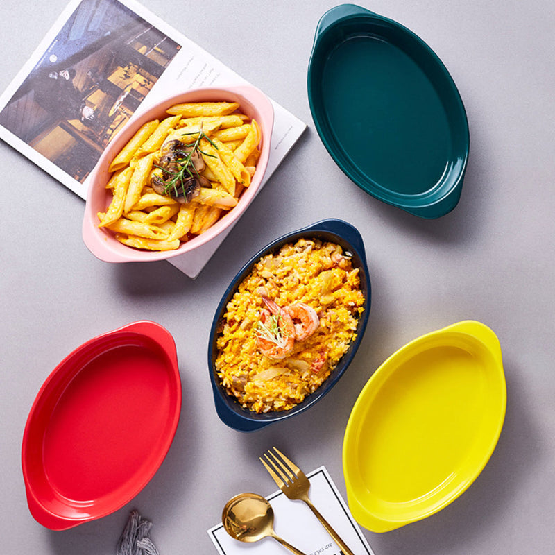 Oval Microwave Baking Pan Pink 8.5 Inch - Baking Dish