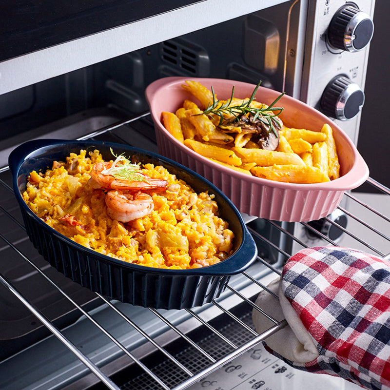 Oval Microwave Baking Pan Pink 8.5 Inch - Baking Dish