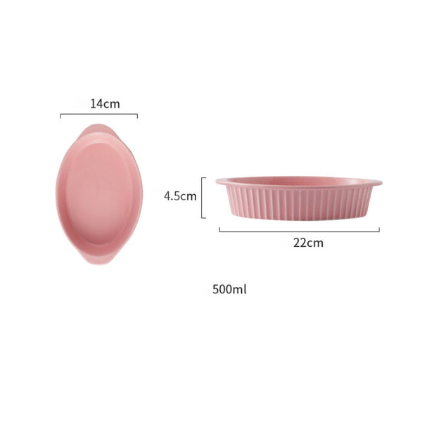 Oval Microwave Baking Pan Pink 8.5 Inch - Baking Dish