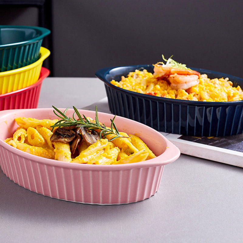 Oval Microwave Baking Pan Pink 8.5 Inch - Baking Dish