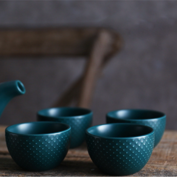 Midnight Green Tea set - Tea cup set, tea set, teapot set | Tea set for Dining Table & Home Decor
