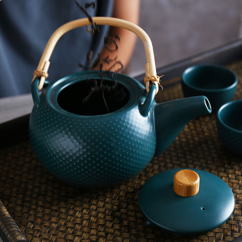 Midnight Green Tea set - Tea cup set, tea set, teapot set | Tea set for Dining Table & Home Decor