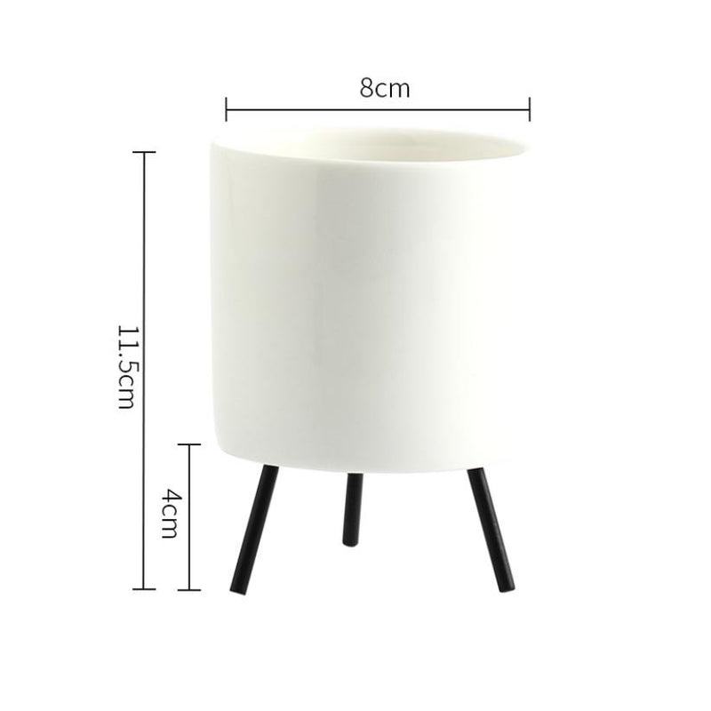 White Planter With Stand - Indoor planters and flower pots | Home decor items