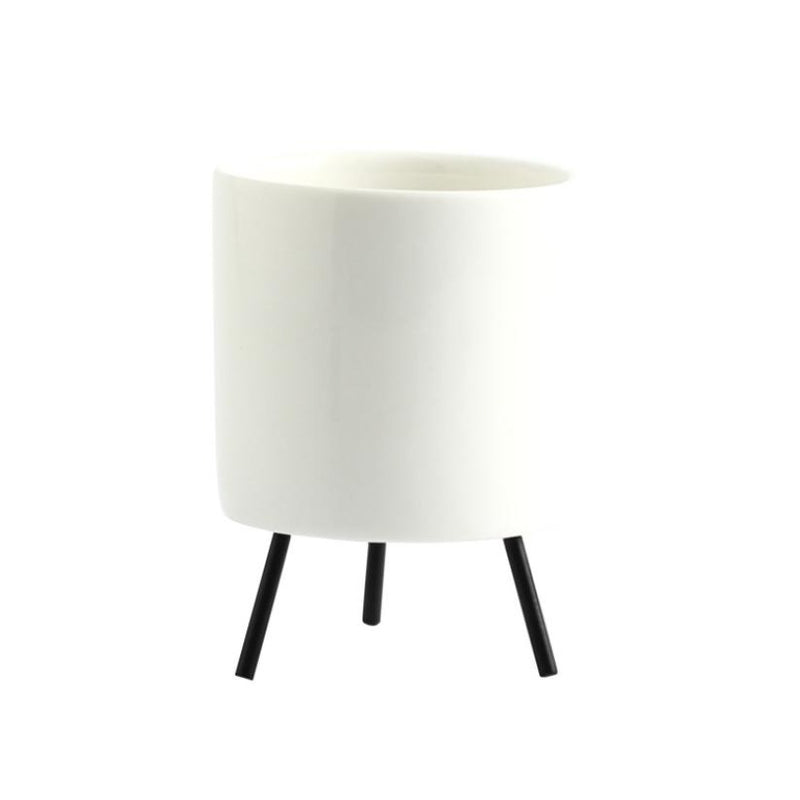 White Planter With Stand - Indoor planters and flower pots | Home decor items