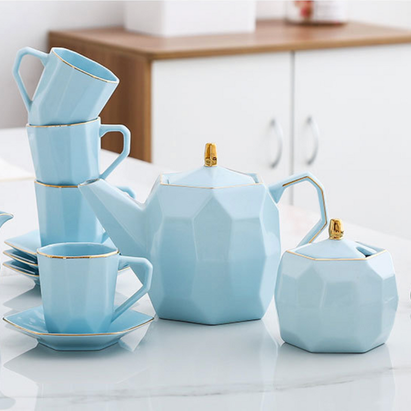Modern Tea Set Blue - Tea cup set, tea set, teapot set | Tea set for Dining Table & Home Decor