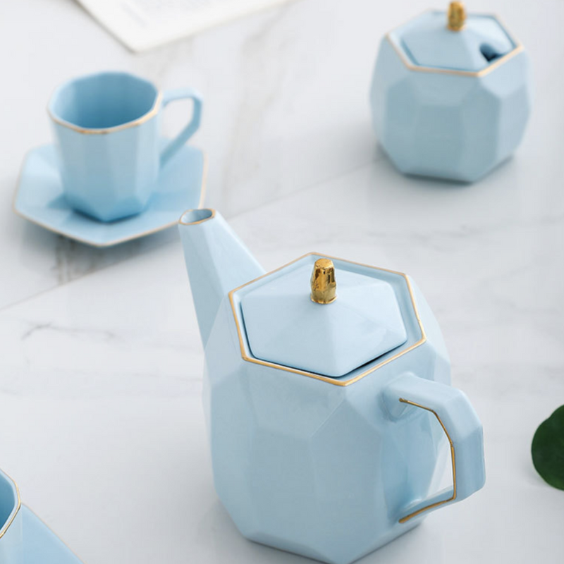 Modern Tea Set Blue - Tea cup set, tea set, teapot set | Tea set for Dining Table & Home Decor