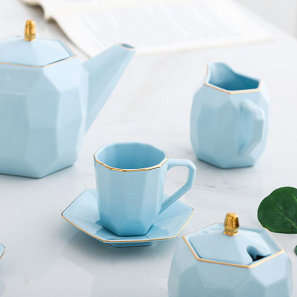 Modern Tea Set Blue - Tea cup set, tea set, teapot set | Tea set for Dining Table & Home Decor