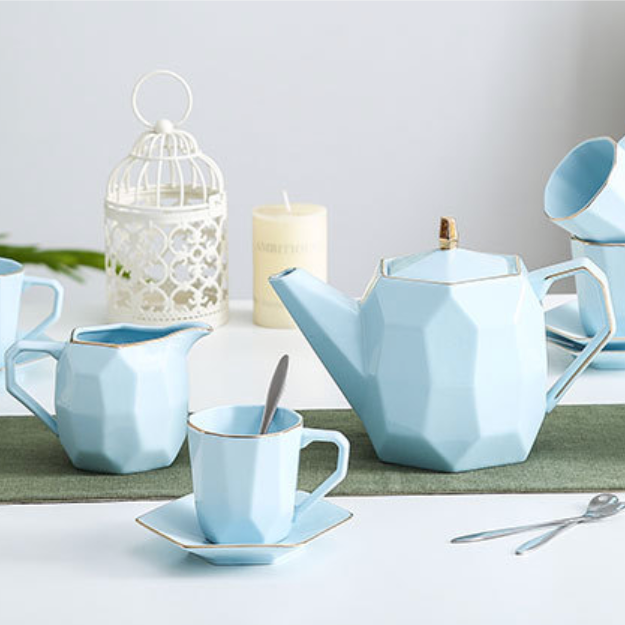 Modern Tea Set Blue - Tea cup set, tea set, teapot set | Tea set for Dining Table & Home Decor