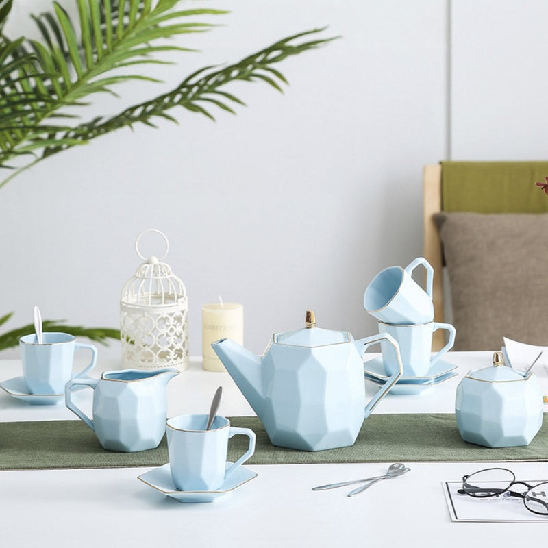 Modern Tea Set Blue - Tea cup set, tea set, teapot set | Tea set for Dining Table & Home Decor