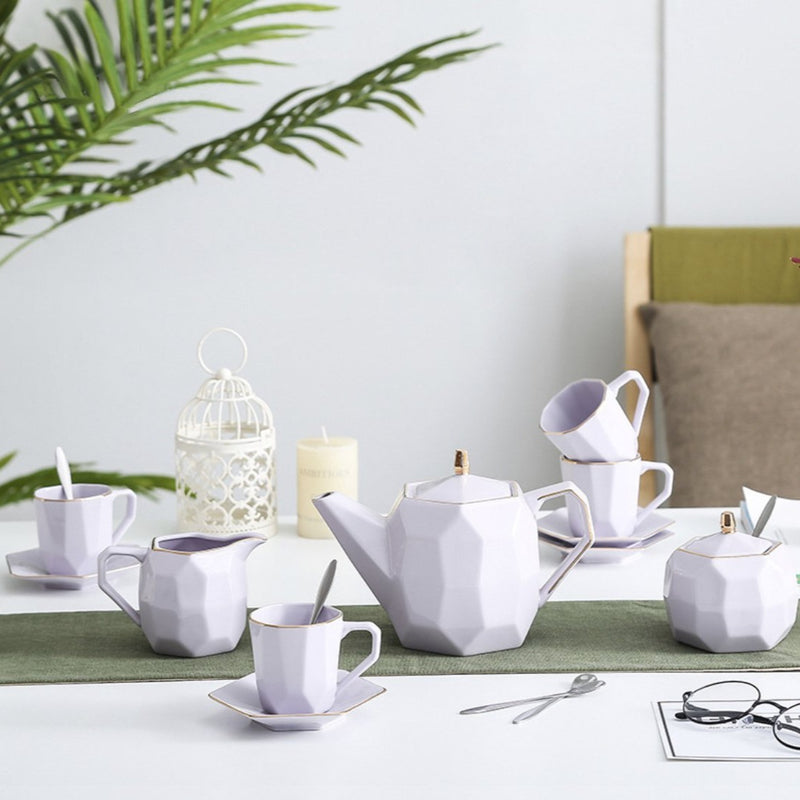 Modern Tea Set Purple - Tea cup set, tea set, teapot set | Tea set for Dining Table & Home Decor