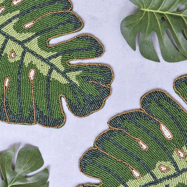 Beads Monstera Leaf Mat
