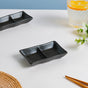 Ebony Black Section Dip Plate - Bowl, ceramic bowl, dip bowls, chutney bowl, dip bowls ceramic | Bowls for dining table & home decor 