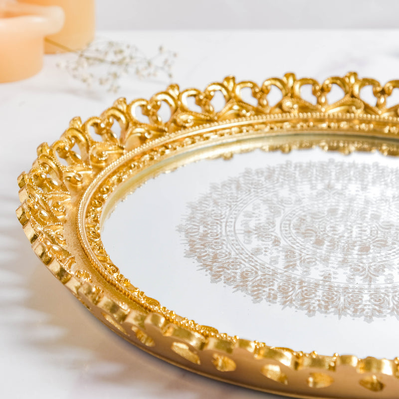 Minerva Art Deco Mirror Gold Tray