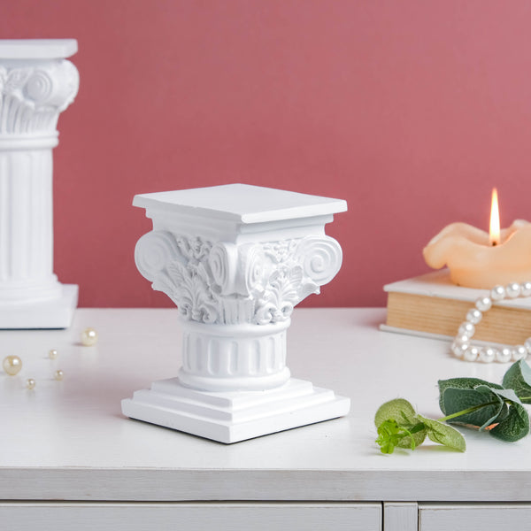 White Augustus Roman Pillar Small - Showpiece | Home decor item | Room decoration item