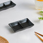 Ebony Black Section Dip Plate - Bowl, ceramic bowl, dip bowls, chutney bowl, dip bowls ceramic | Bowls for dining table & home decor 