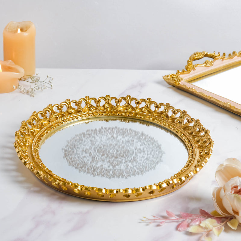 Minerva Art Deco Mirror Gold Tray