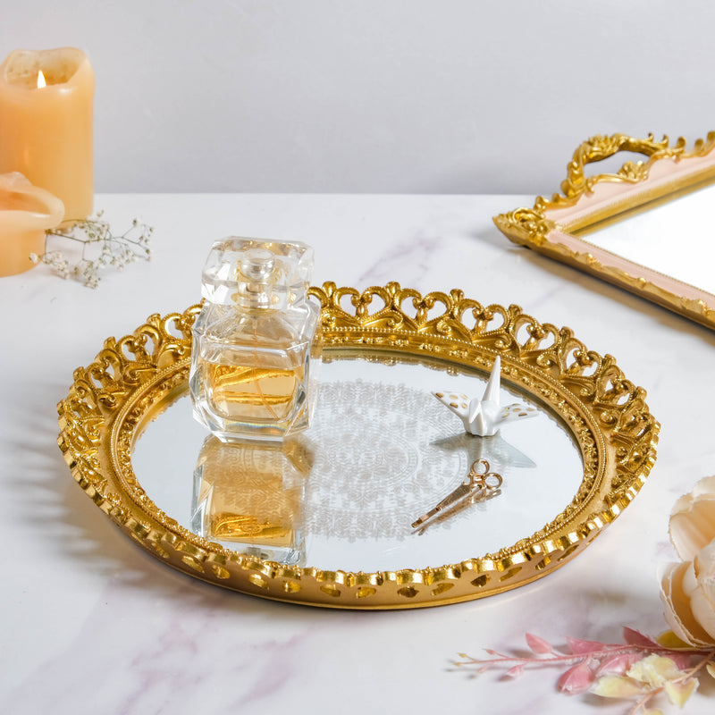 Minerva Art Deco Mirror Gold Tray