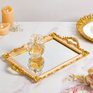 Theia Glam Square Gold Tray With Handles