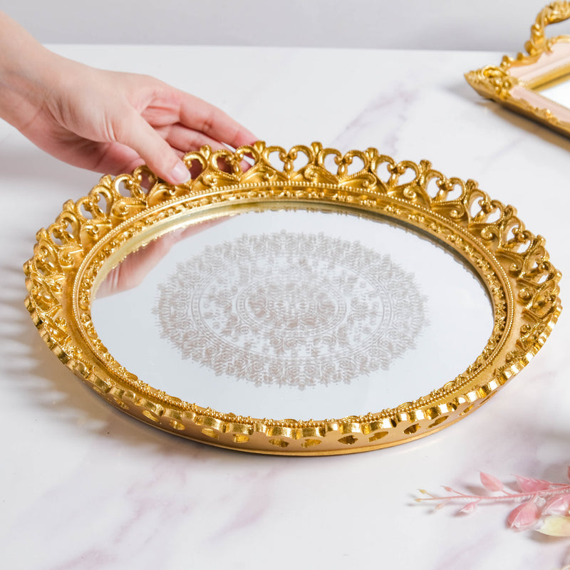 Minerva Art Deco Mirror Gold Tray