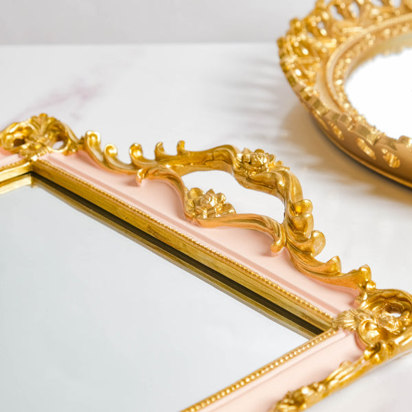 Theia Glam Square Gold Tray With Handles