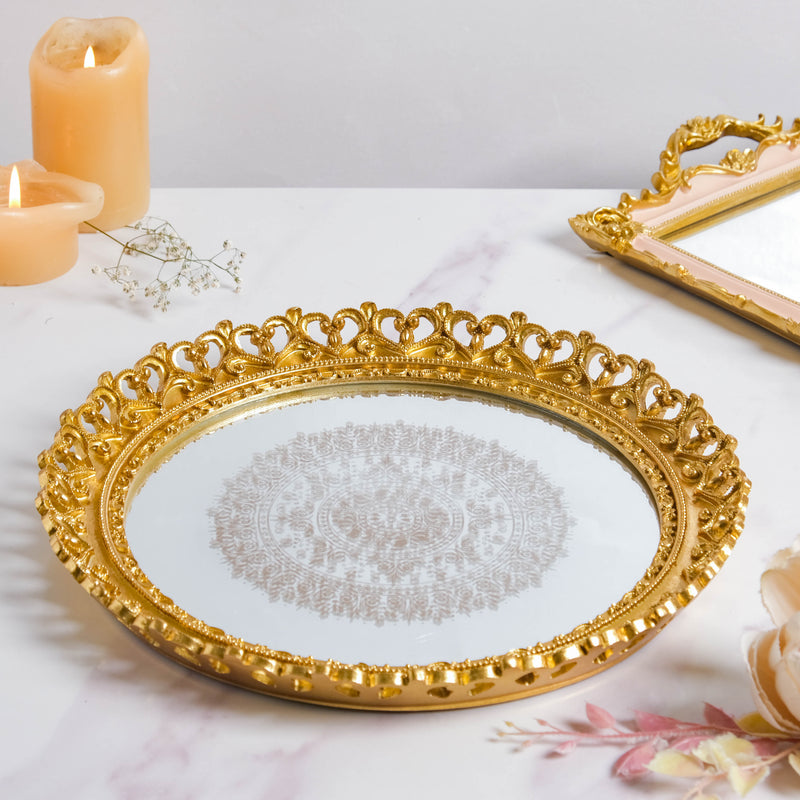 Minerva Art Deco Mirror Gold Tray