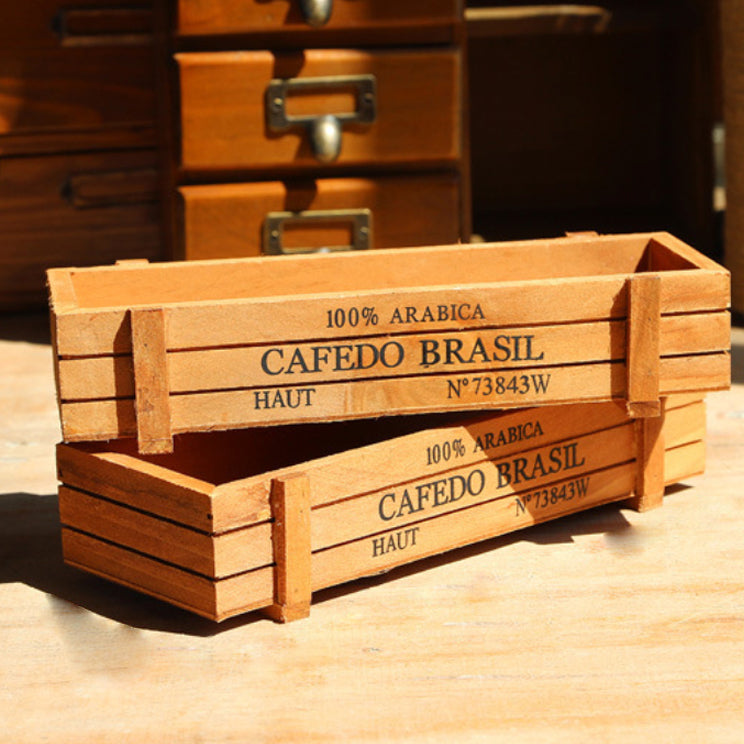 Wooden Plant Holder - Set of 2 - Basket | Crate
