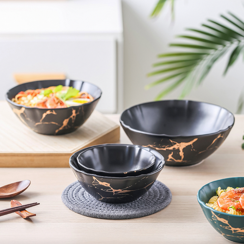 Marble Texture Soup Bowl - Bowl, soup bowl, ceramic bowl, snack bowls, curry bowl, popcorn bowls | Bowls for dining table & home decor