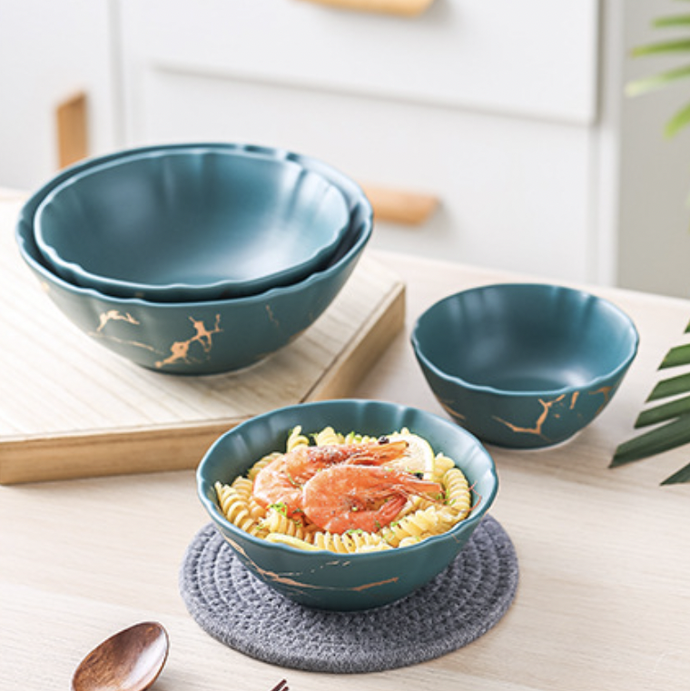 Marble Texture Soup Bowl - Bowl, soup bowl, ceramic bowl, snack bowls, curry bowl, popcorn bowls | Bowls for dining table & home decor
