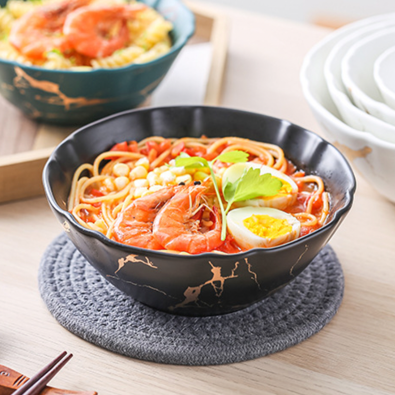 Marble Texture Soup Bowl - Bowl, soup bowl, ceramic bowl, snack bowls, curry bowl, popcorn bowls | Bowls for dining table & home decor
